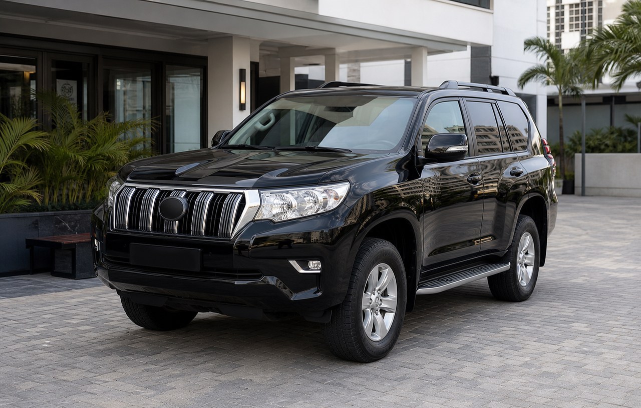 Representative Toyota Prado class SUV for family and airport transfer car hire